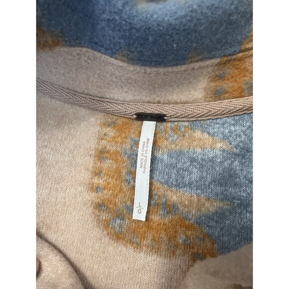 Free People Printed Jacquard Ruby Fleece Jacket Sz L NWT Oversized Boho Shacket - Picture 5 of 8